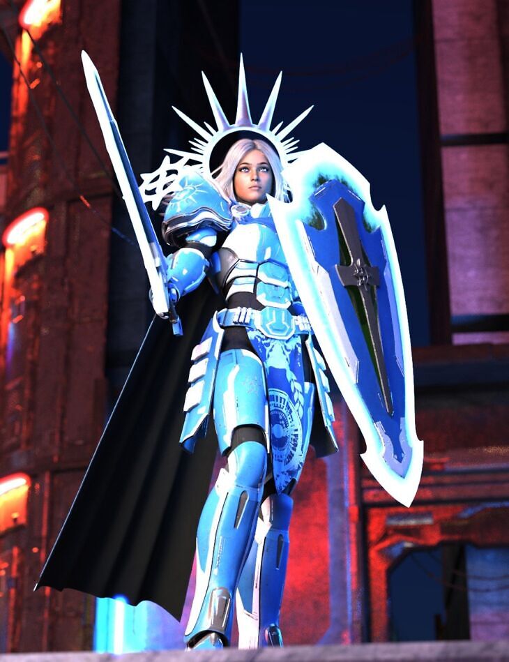ZK dForce Mithras Sci-fi Paladin Armor for Genesis 9_DAZ3D下载站