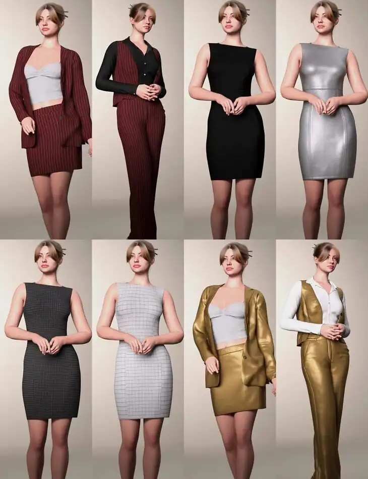 dForce Formal Wardrobe Mega Clothing Pack Texture Expansion_DAZ3D下载站
