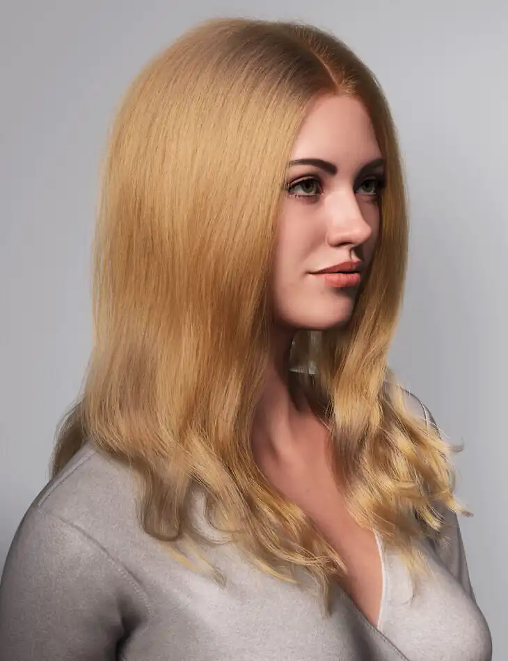 dForce Strand-Based Soft Curls Casual Long Hair for Genesis 9 and Genesis 8 Female_DAZ3D下载站