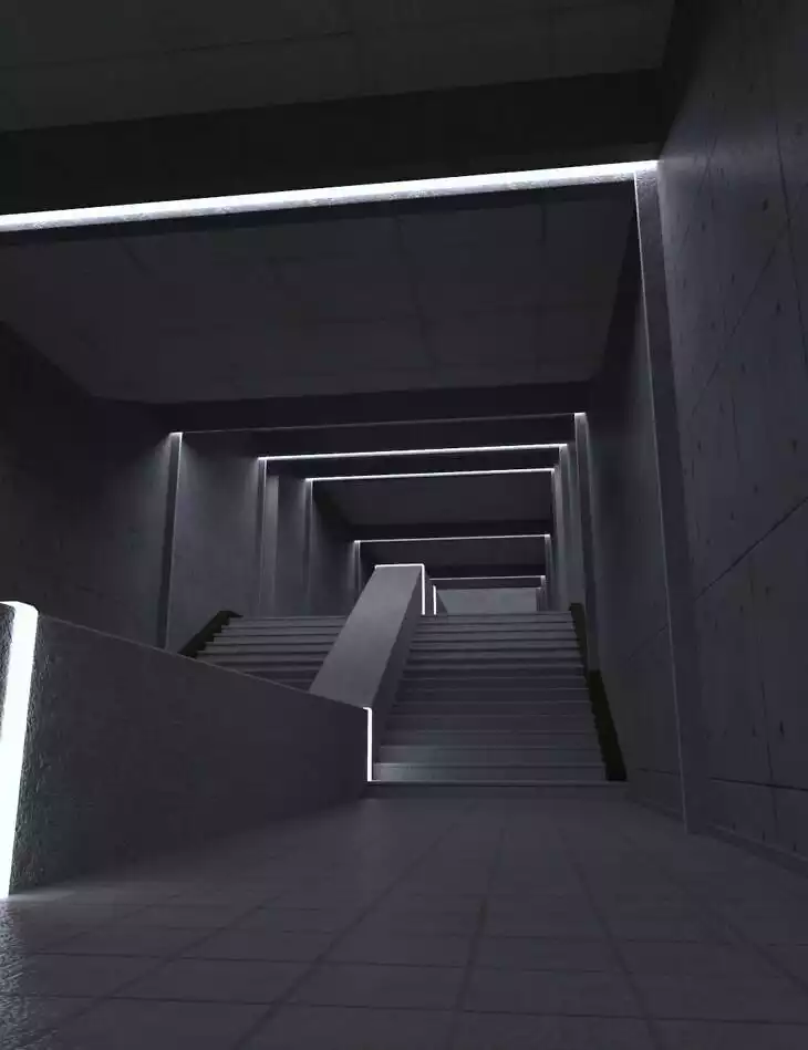 Dystopian Stairway Vignette_DAZ3DDL