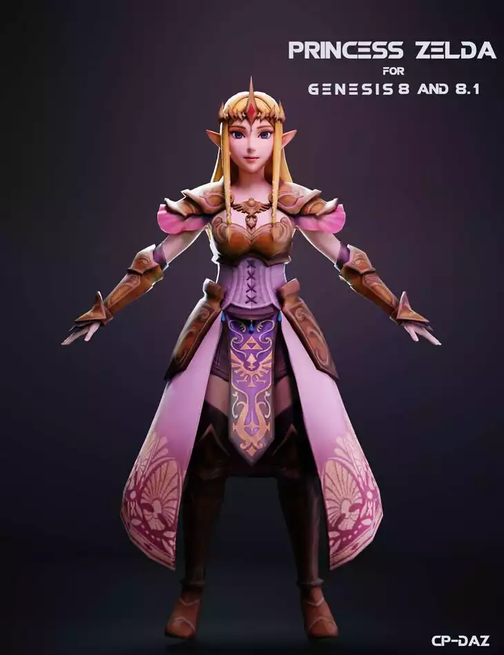 Princess Zelda For Genesis 8 and 8.1 Female_DAZ3DDL