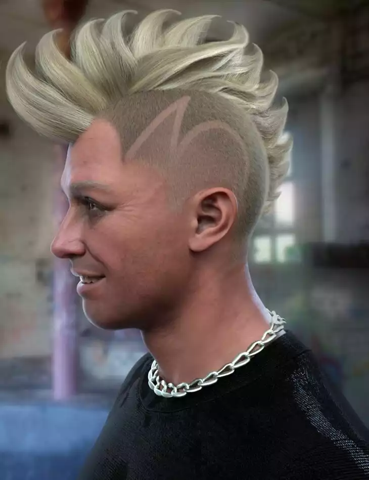 Spiked Hawk Hair for Genesis 9_DAZ3DDL
