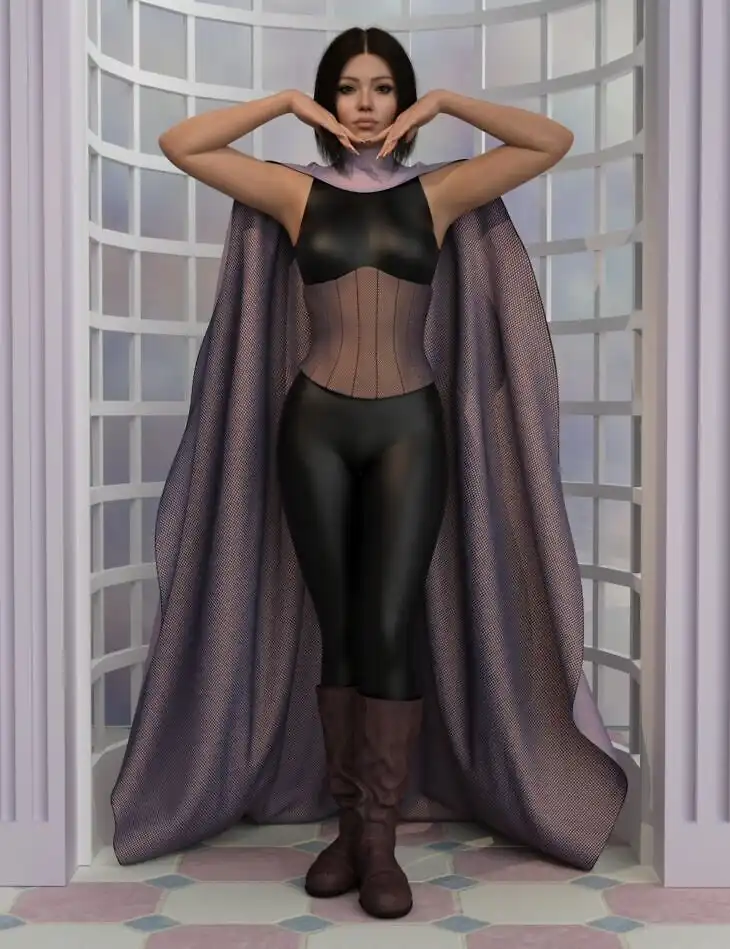 dForce High Neck Cape for Genesis 9_DAZ3D下载站