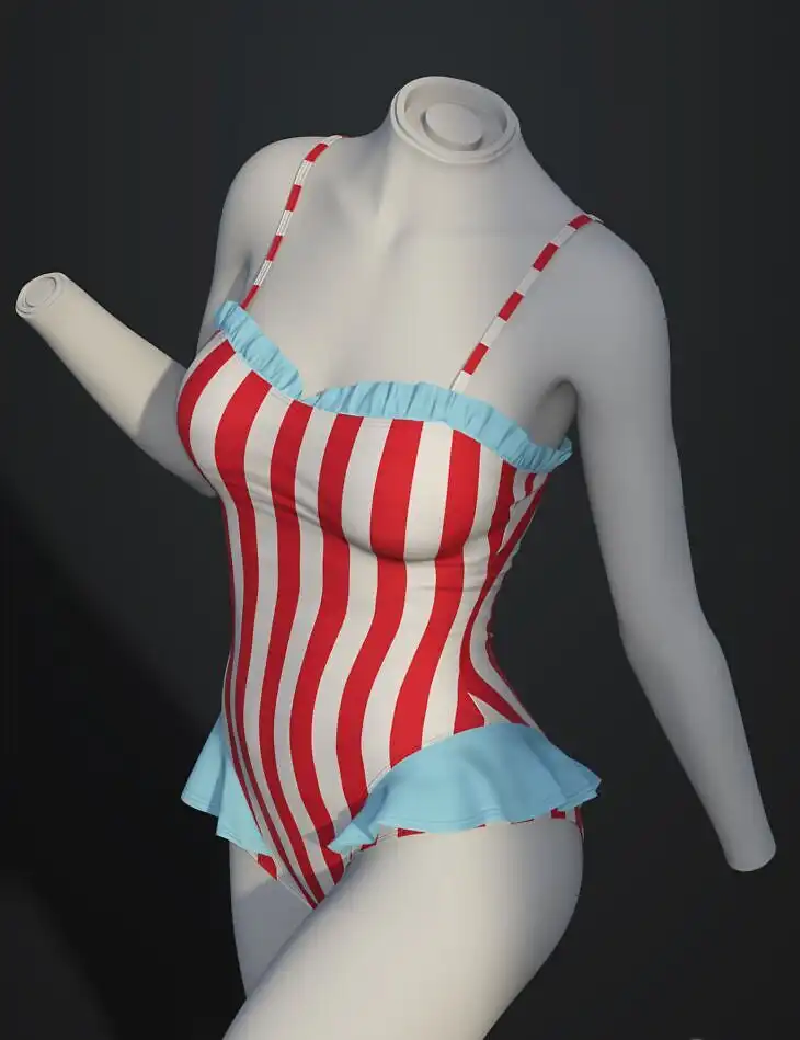 dForce SU Striped Swimsuit for Genesis 9, 8.1, and 8 Female_DAZ3DDL